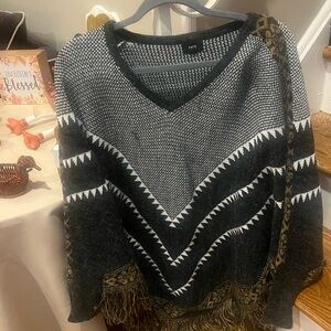 Fate Black and Brown Women's Medium Poncho